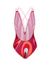 Costume intero in lycra stampa Marmo