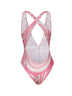 Pink Iride print lycra one-piece swimsuit