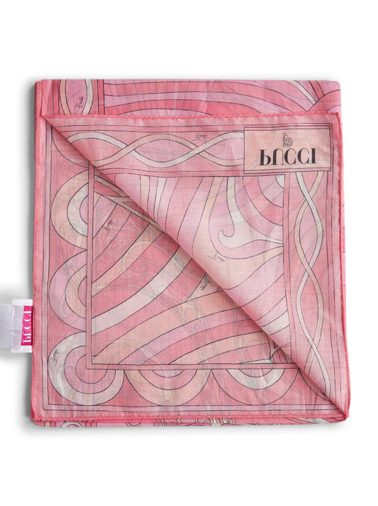 Pareo rosa in cotone stampa Marmo e Orchidee