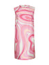 Pink Marmo print silk twill mini dress