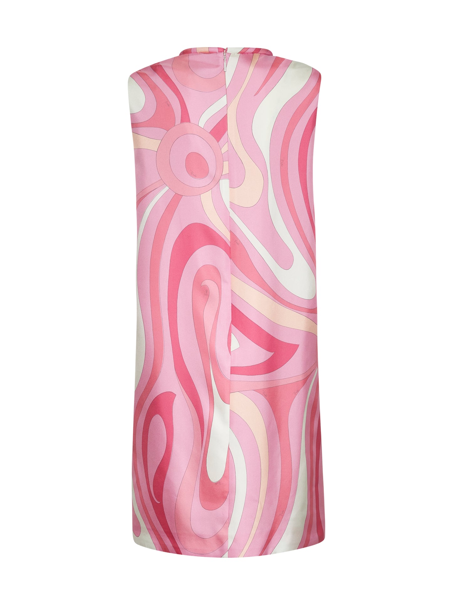 Pink Marmo print silk twill mini dress