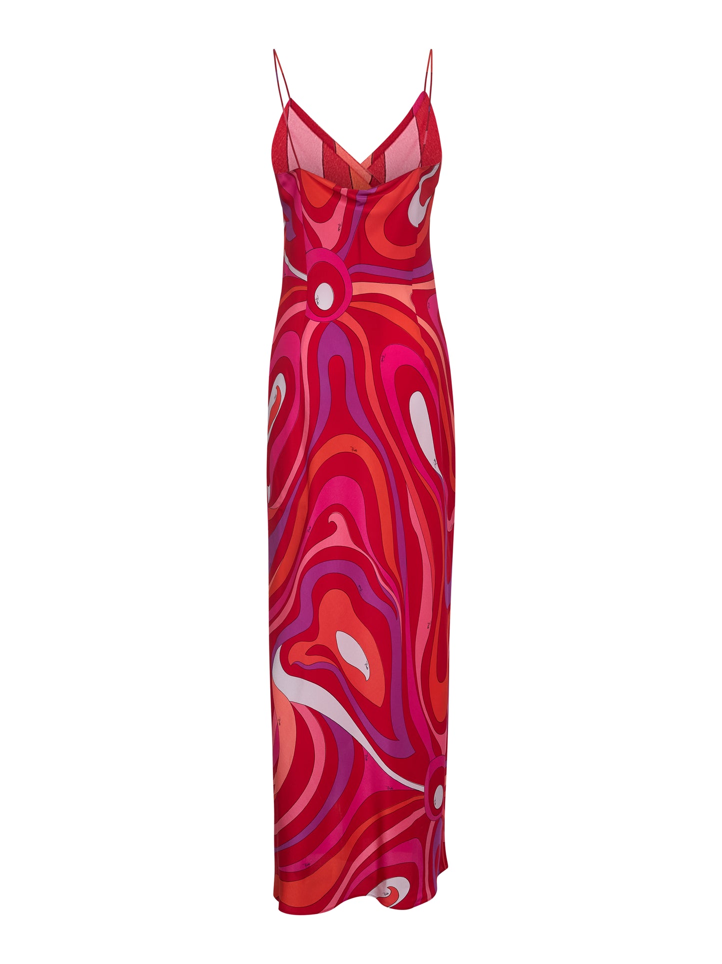 Marmo print silk twill long dress