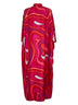 Marmo print silk twill long kaftan