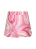 Pink Marmo print silk twill mini skirt