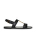Sandali piatti Cassandre in pelle liscia nera