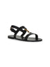 Sandali piatti Cassandre in pelle liscia nera