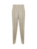 Pantaloni smoking in lana leggera beige