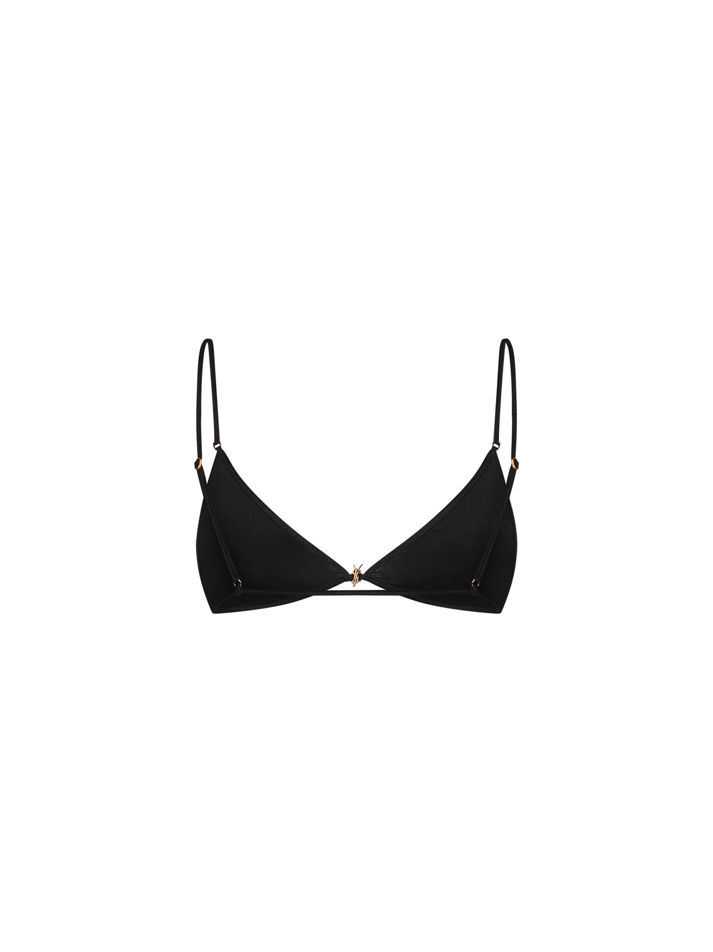 Black stretch viscose triangle bra