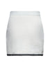 Ivory bow jacquard knit mini skirt