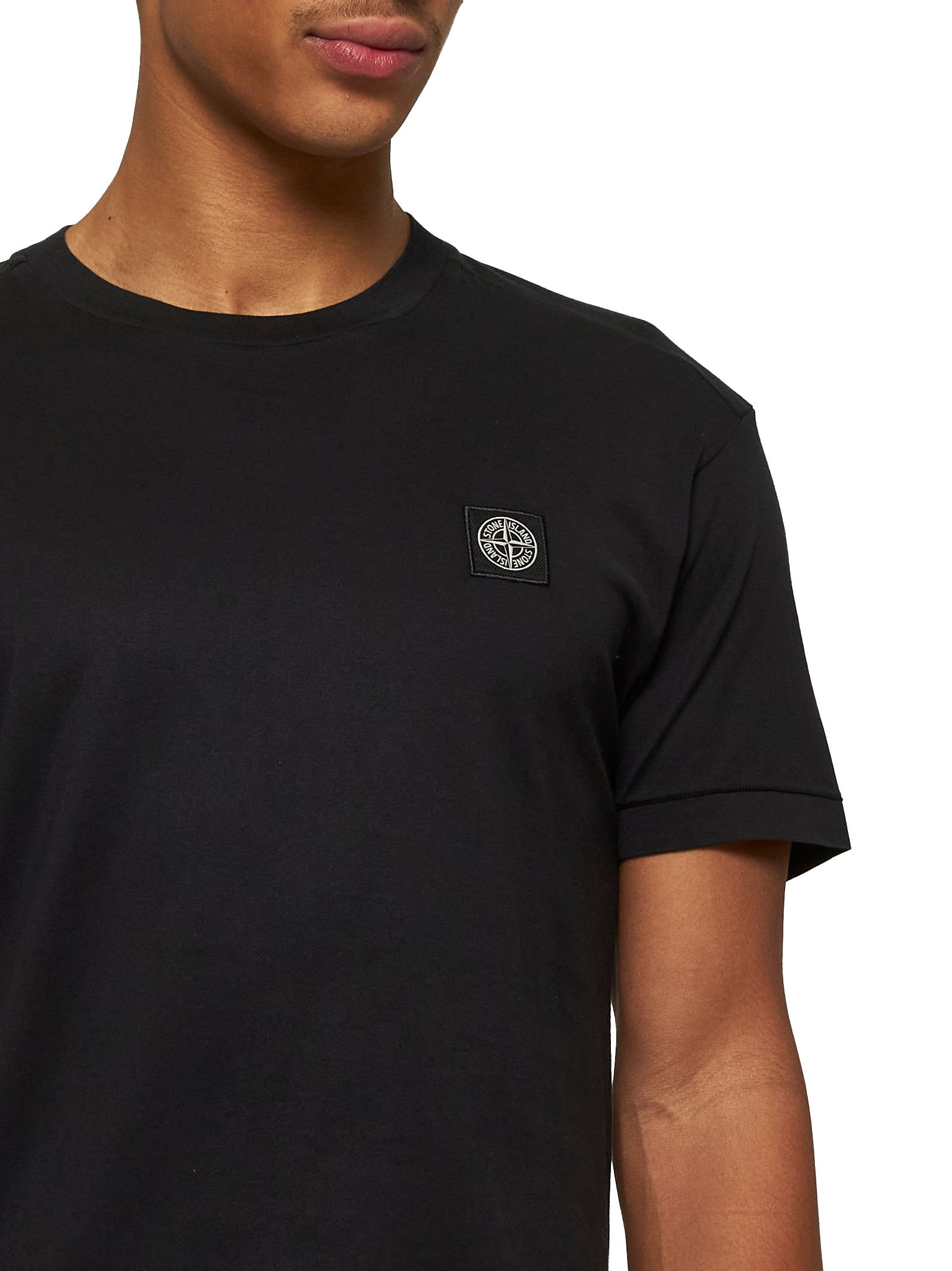 Black cotton logo patch T-shirt – Daniello.com