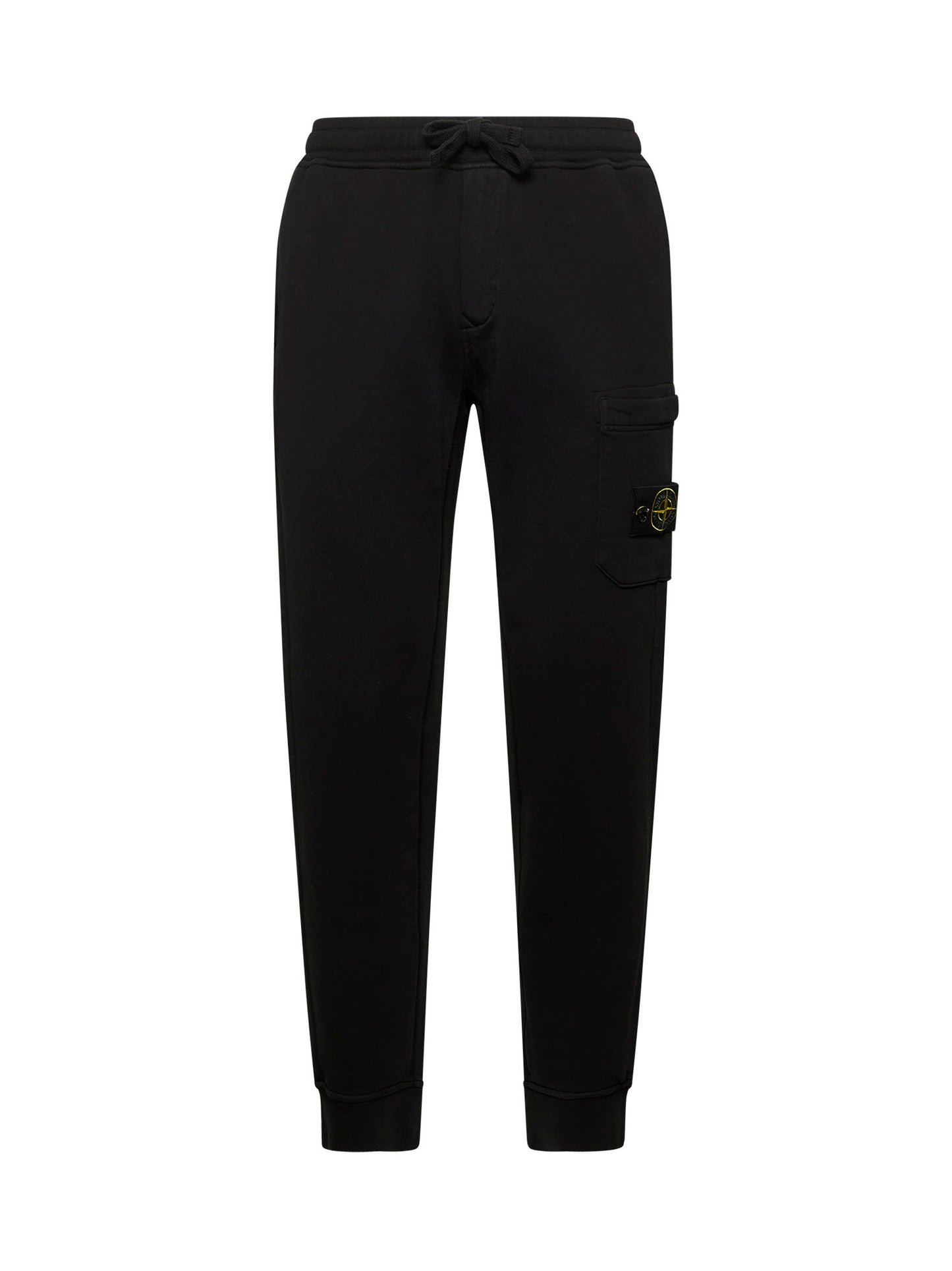 Black cotton fleece jogging trousers