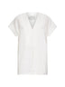 Top Circe in misto lino bianco