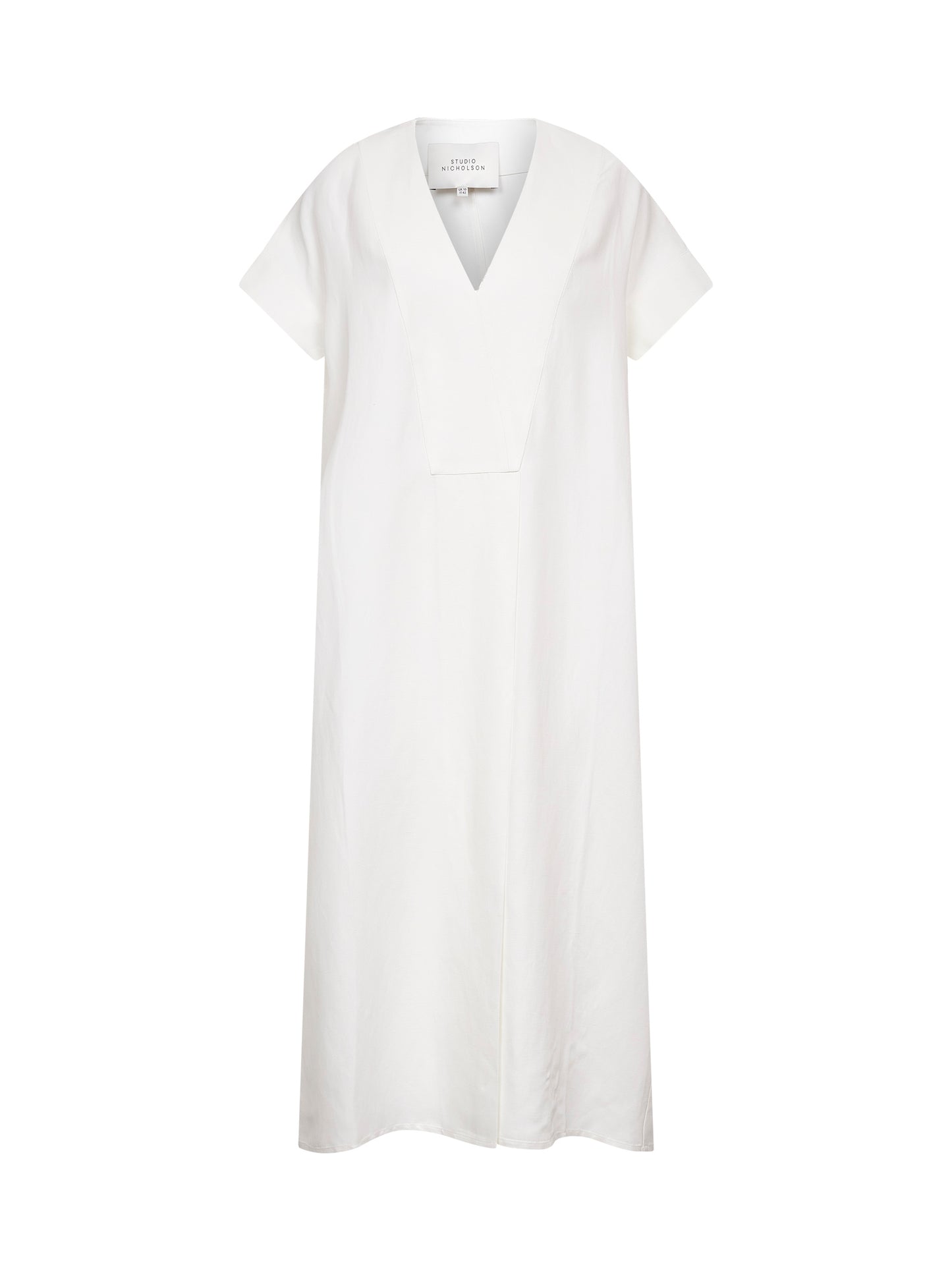 White linen blend Cley midi dress