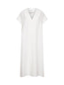 White linen blend Cley midi dress