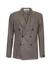 Brown silk and wool Montecarlo double-breasted blazer