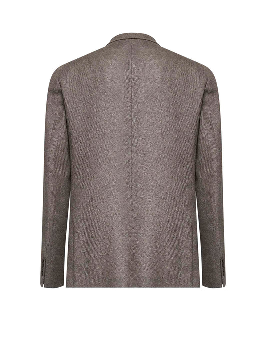 Blazer Montecarlo in seta e lana marrone