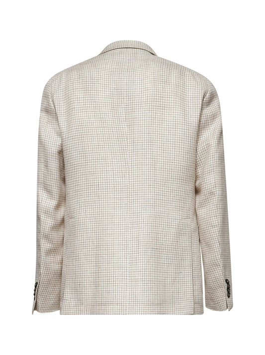 Blazer Montecarlo in pied de poule beige