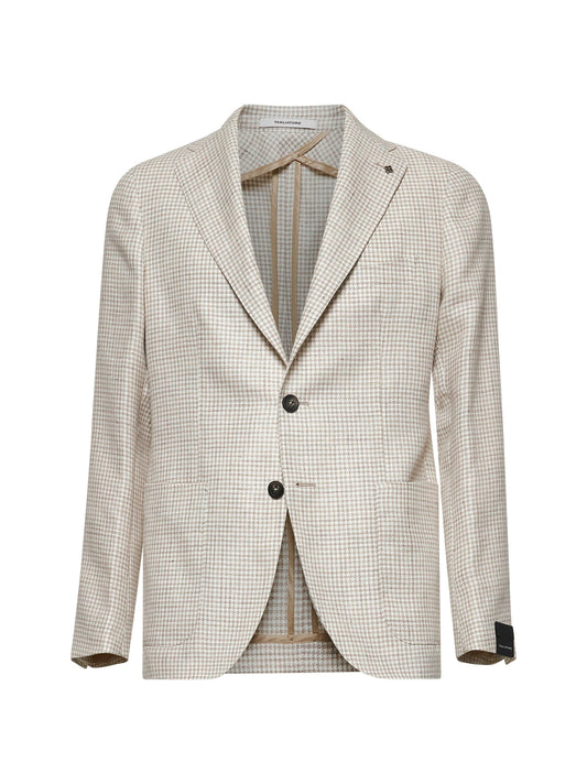 Blazer Montecarlo in pied de poule beige