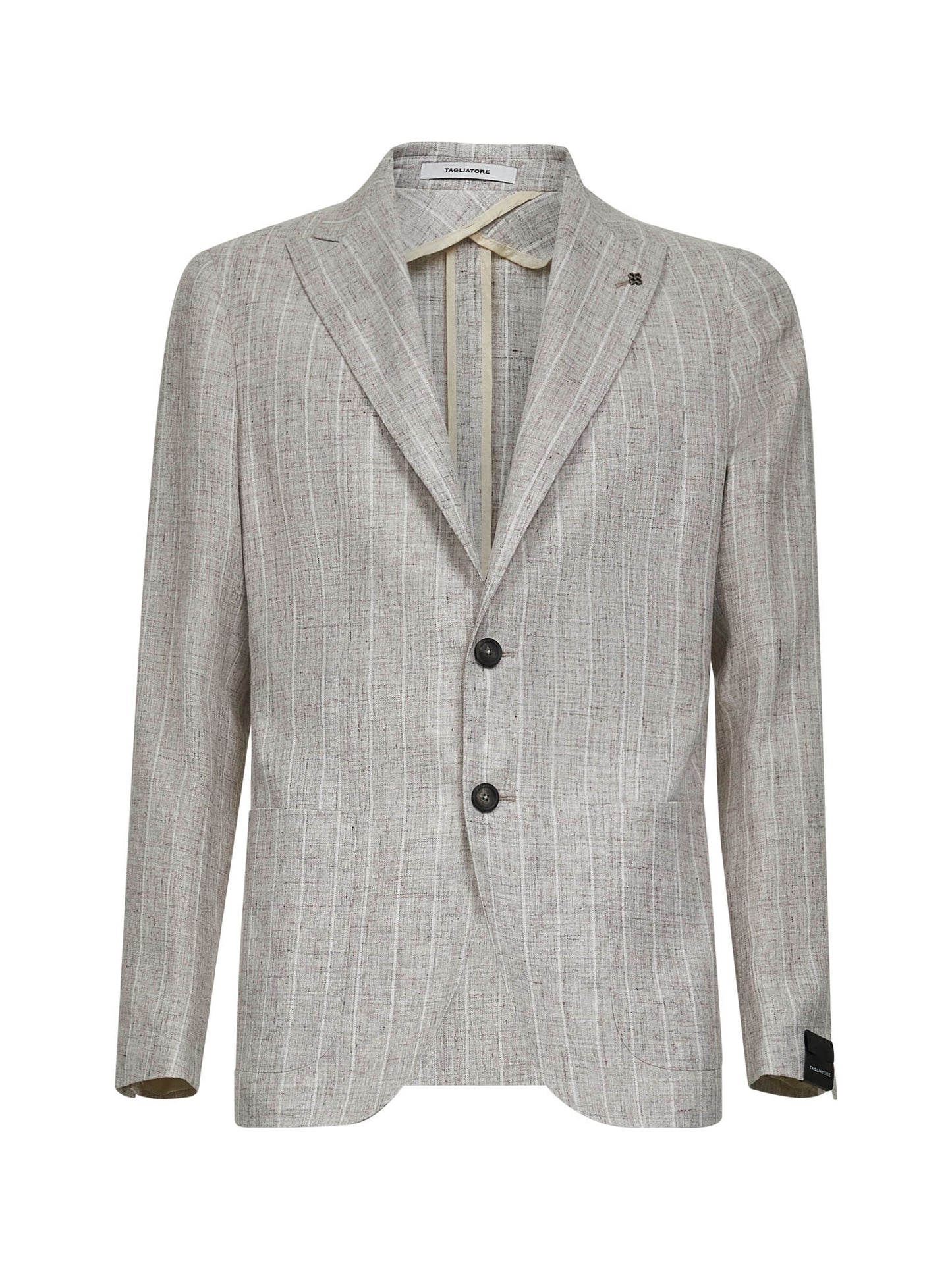Beige pinstriped linen blend Montecarlo blazer