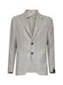 Beige pinstriped linen blend Montecarlo blazer