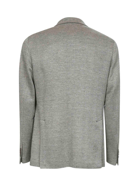 Giacca monopetto Montecarlo in jersey chevron verde