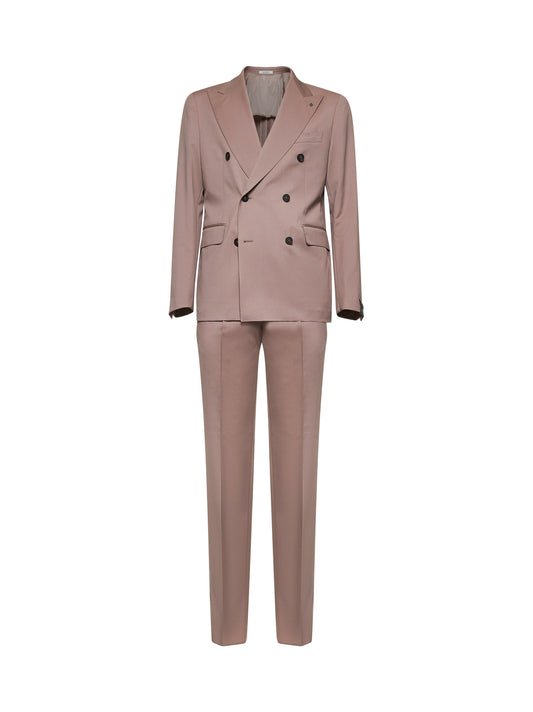 Pink virgin wool Vesuvio double-breasted suit