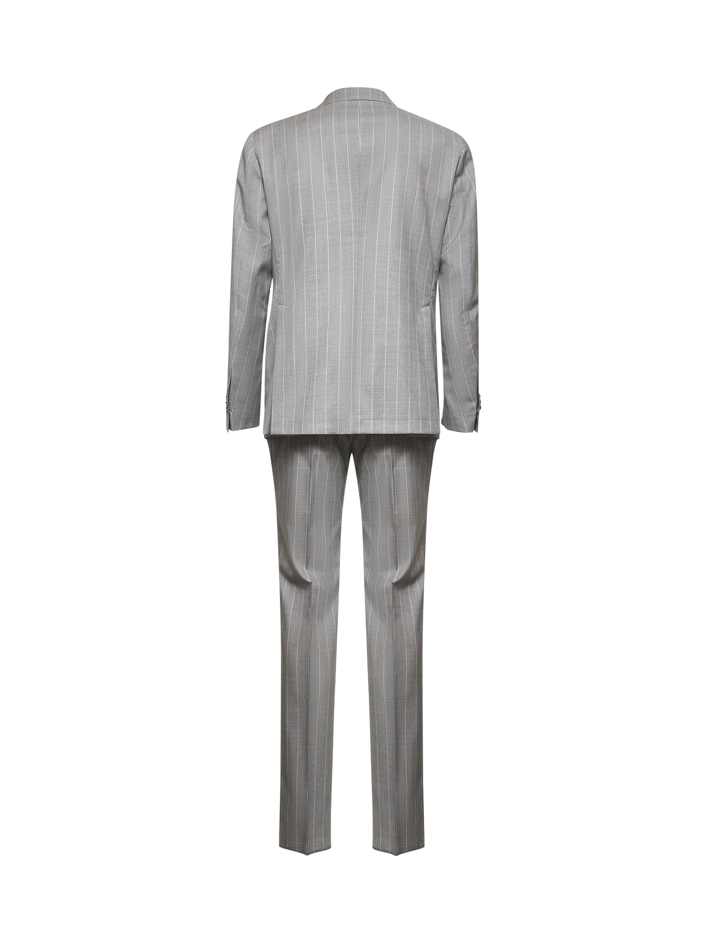 Grey pinstriped wool Vesuvio double-breasted suit