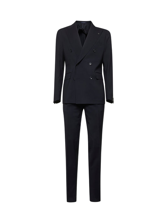 Blue virgin wool Vesuvio double-breasted suit