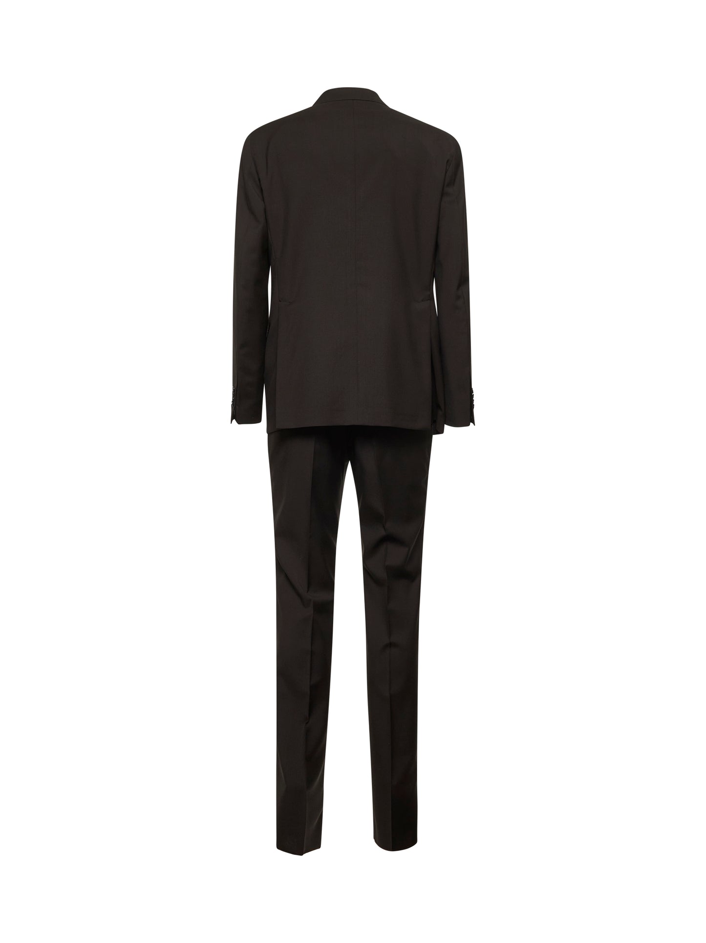 Brown virgin wool Vesuvio double-breasted suit