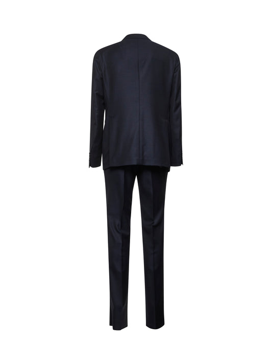 Blue virgin wool Vesuvio single-breasted suit