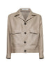 Taupe linen short blouson