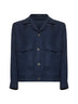 Blue linen short blouson