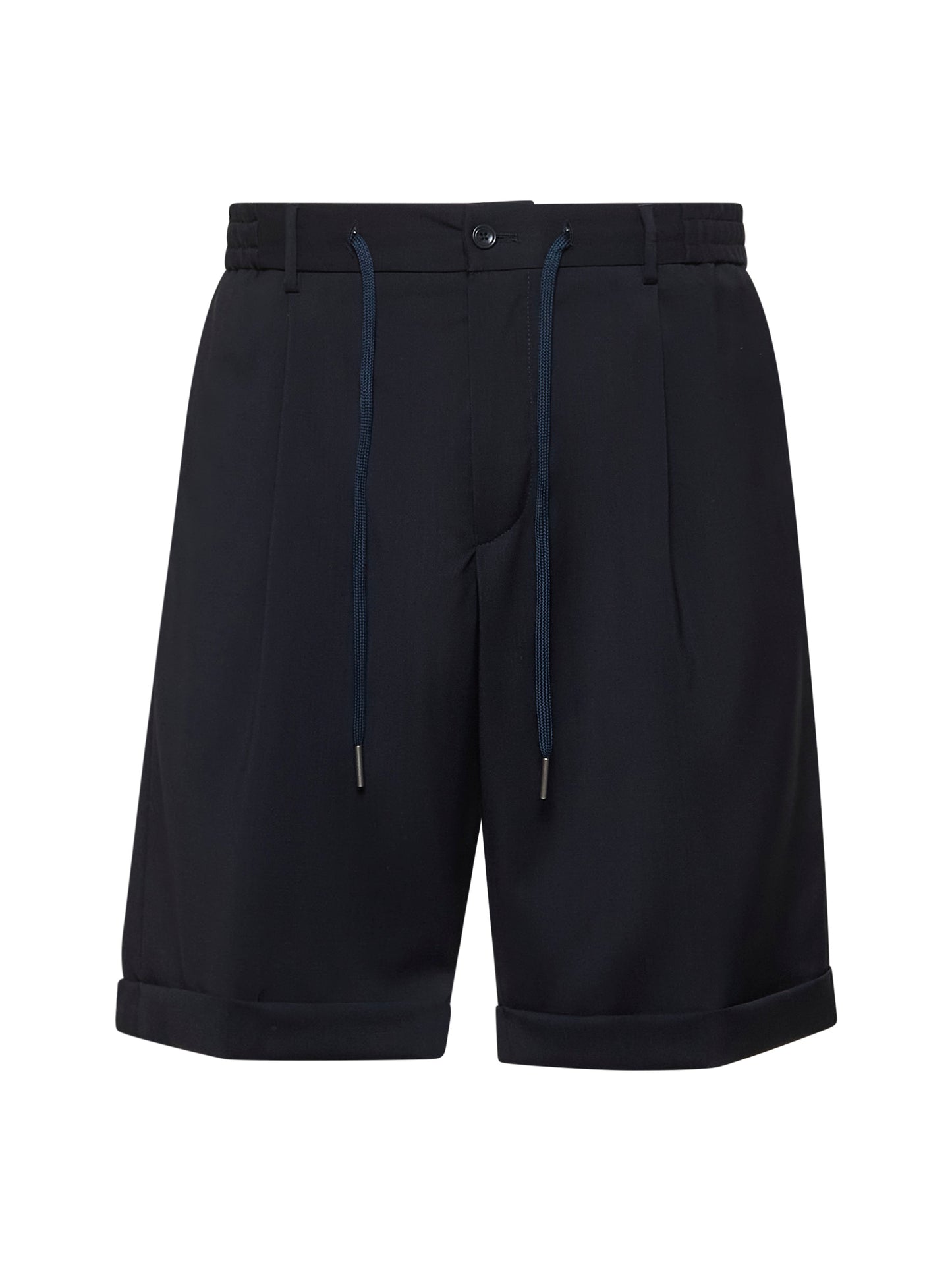Blue virgin wool icoman Bermuda shorts
