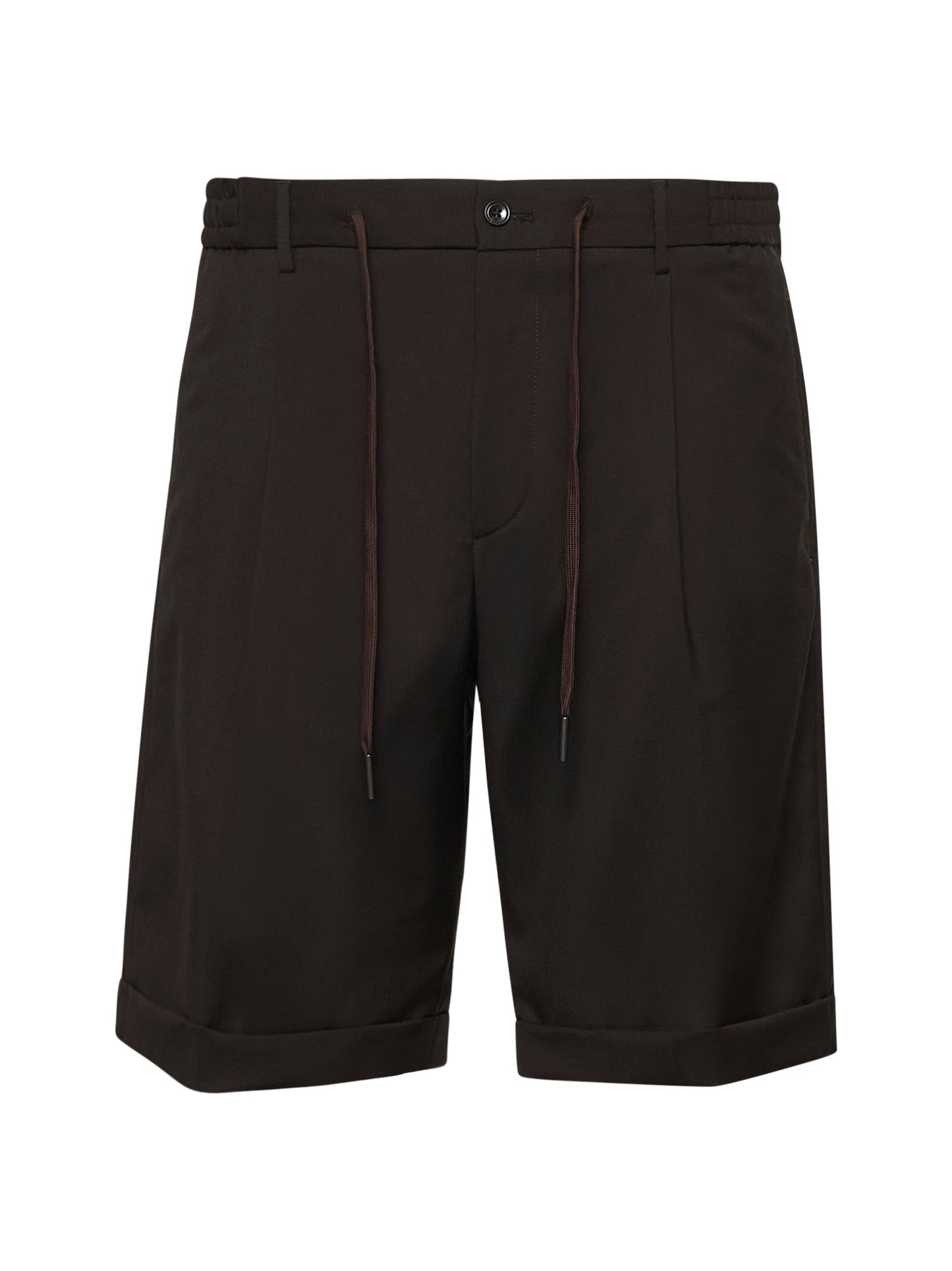 Brown virgin wool icoman Bermuda shorts