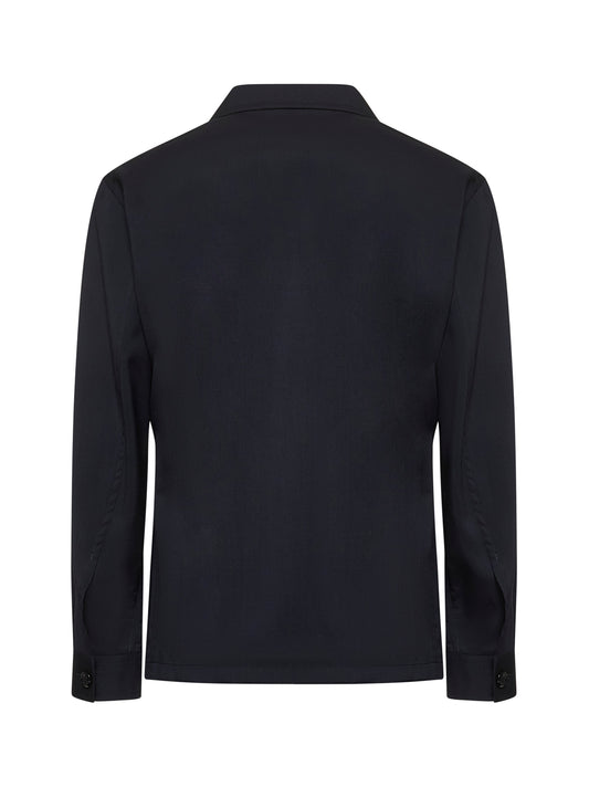 Blue virgin wool Tempest overshirt