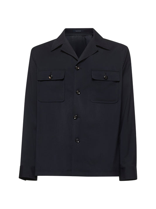 Blue virgin wool Tempest overshirt