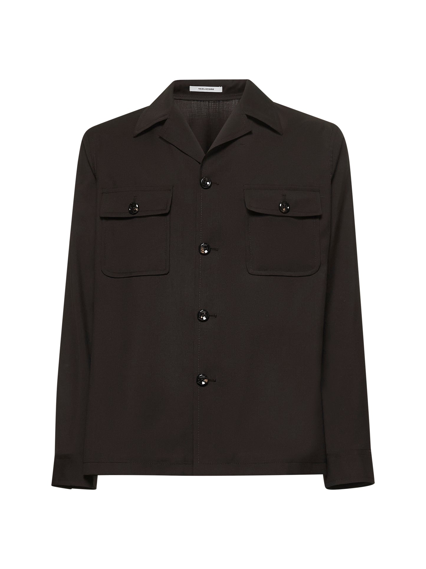 Brown virgin wool Tempest overshirt