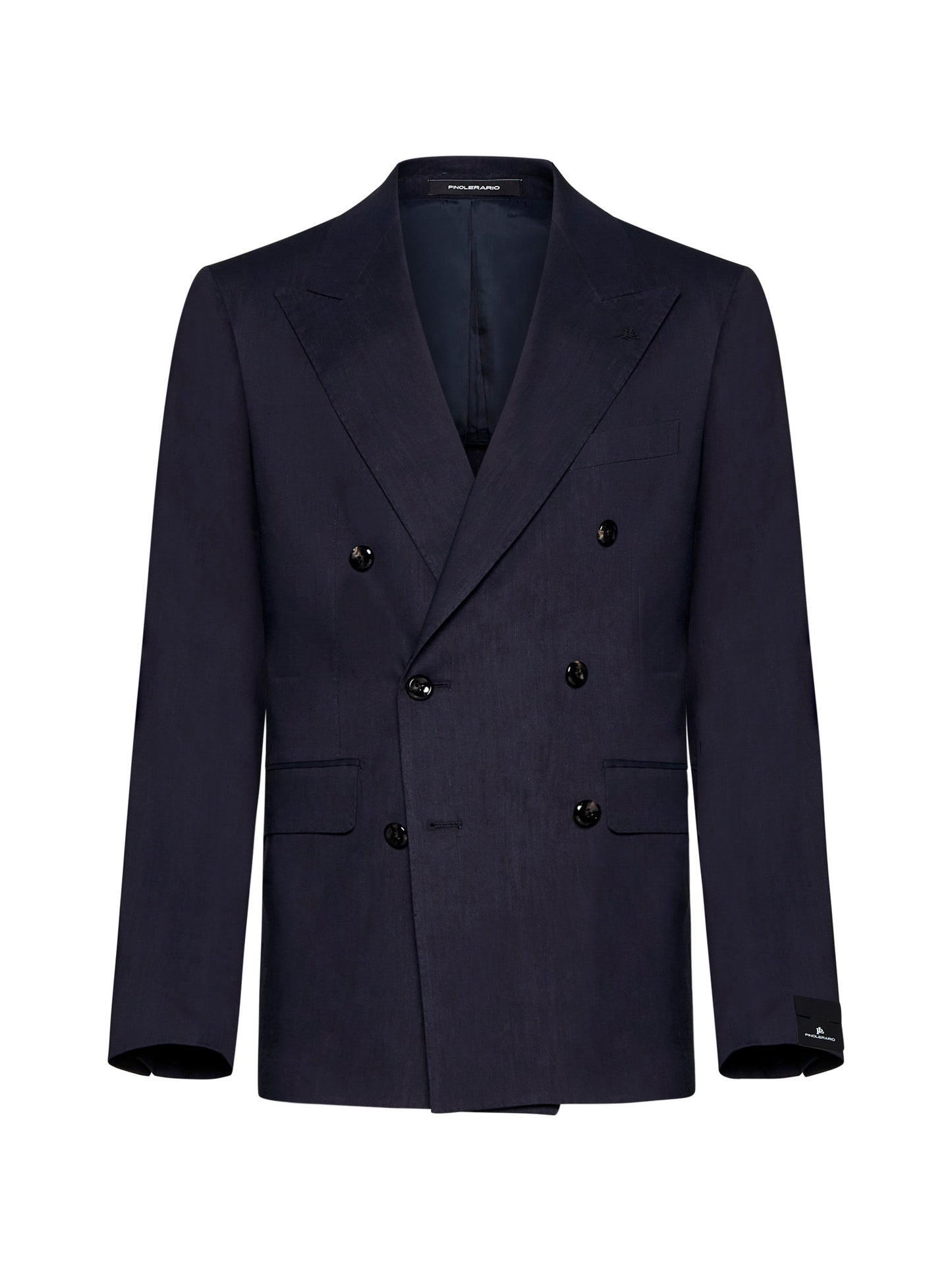 Linen and wool-blend double-breasted blazer