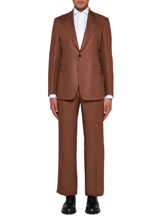 Linen single-breasted blazer