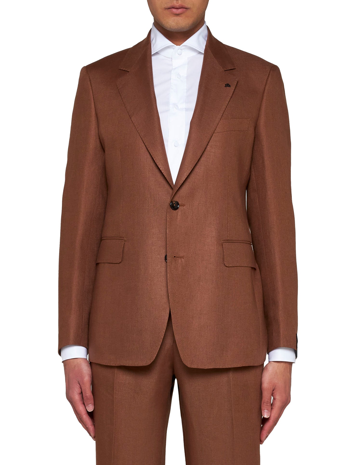 Linen single-breasted blazer