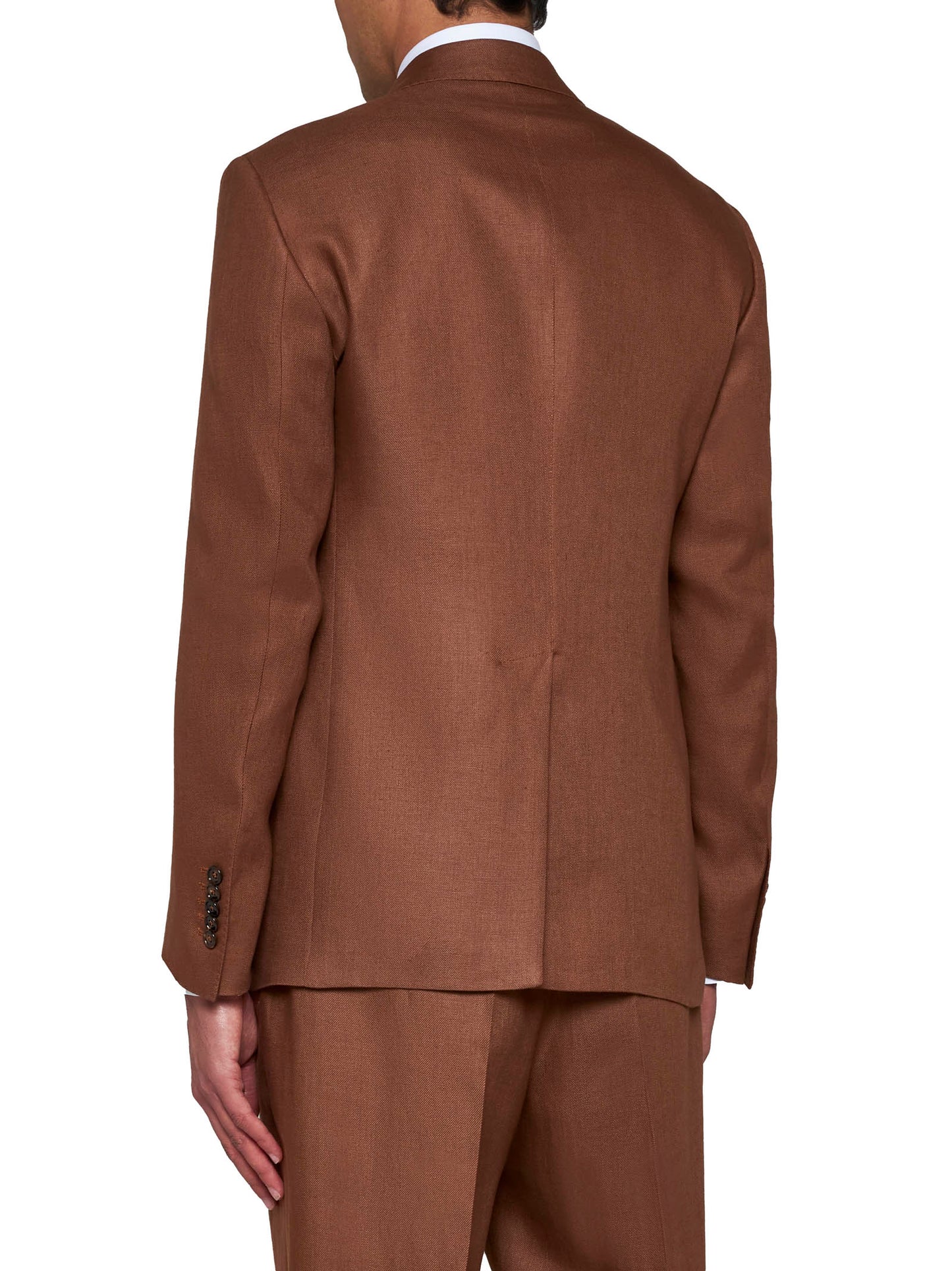 Linen single-breasted blazer