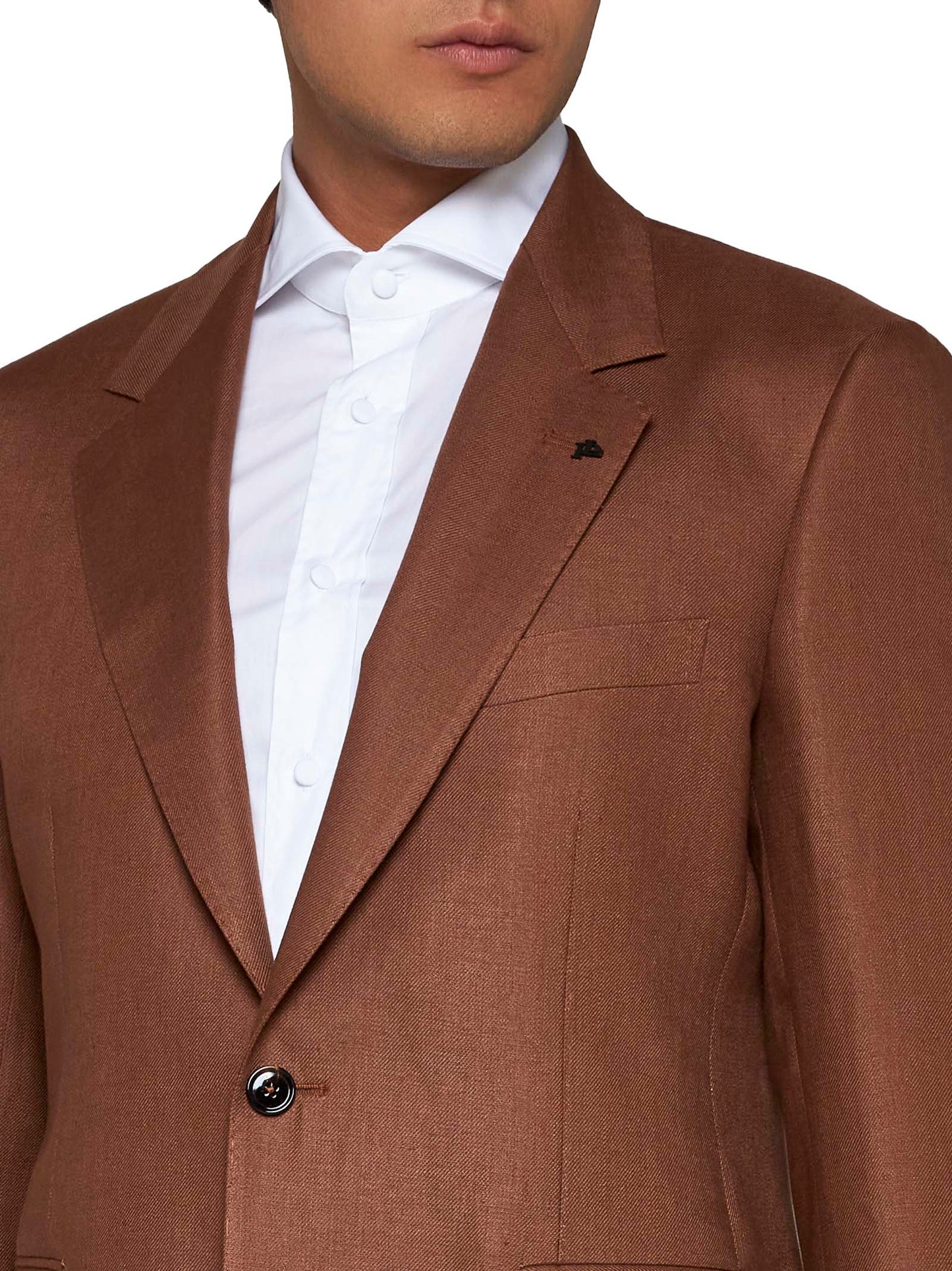 Linen single-breasted blazer