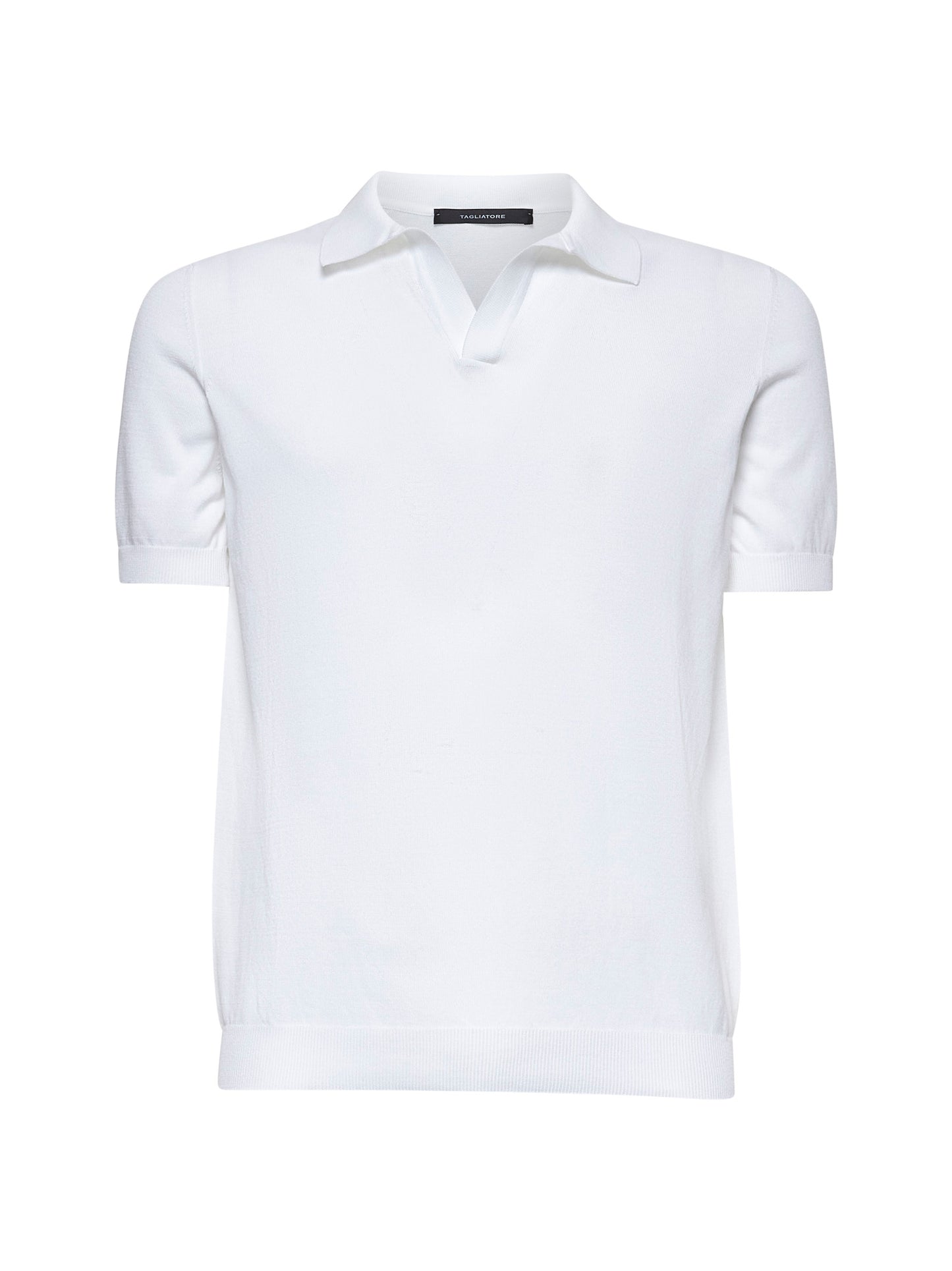 Polo in maglia di cotone bianco