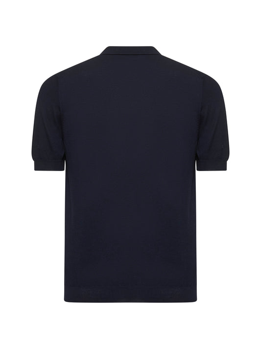 Polo in maglia di cotone blu