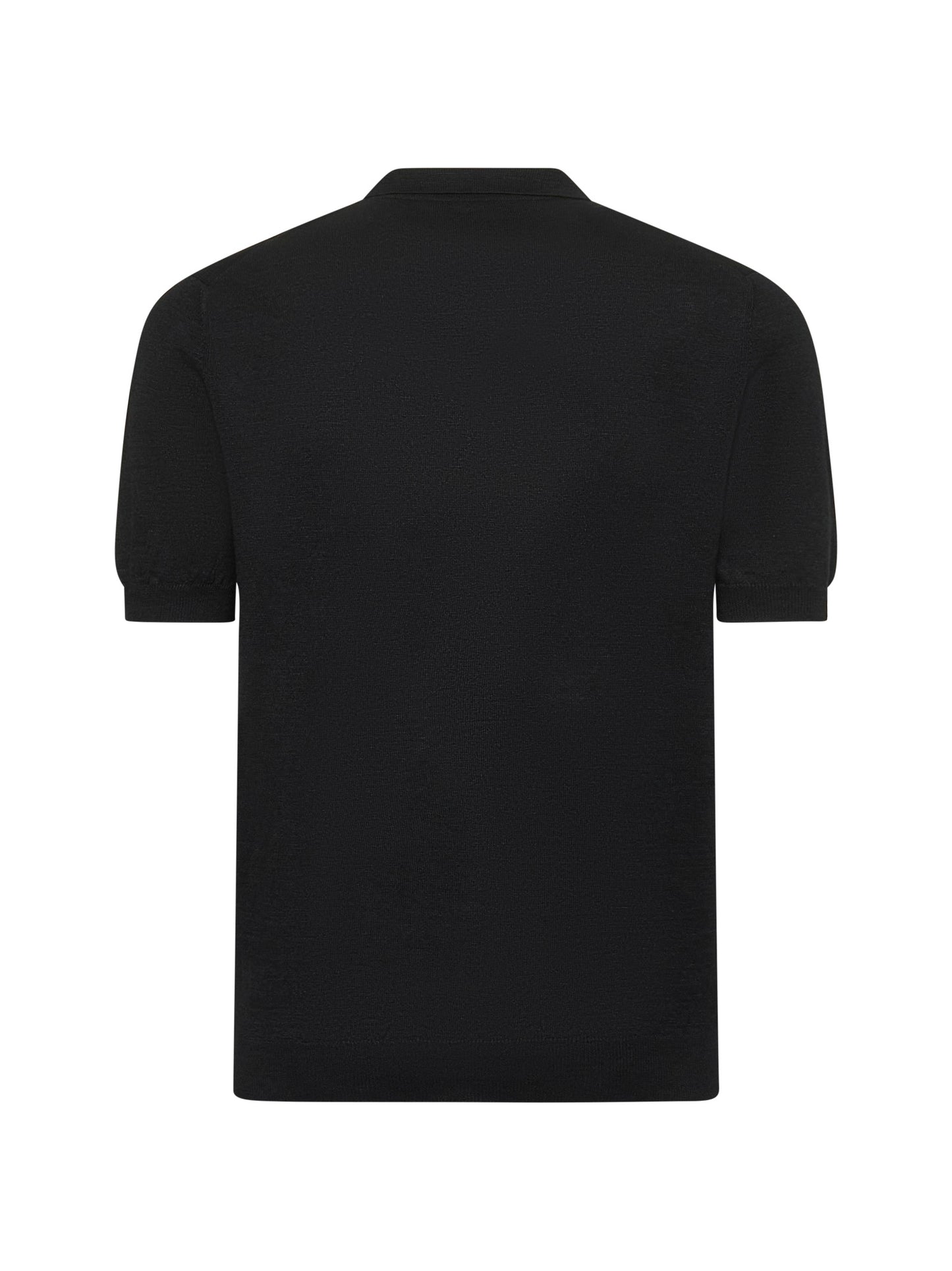 Polo in maglia di cotone nero