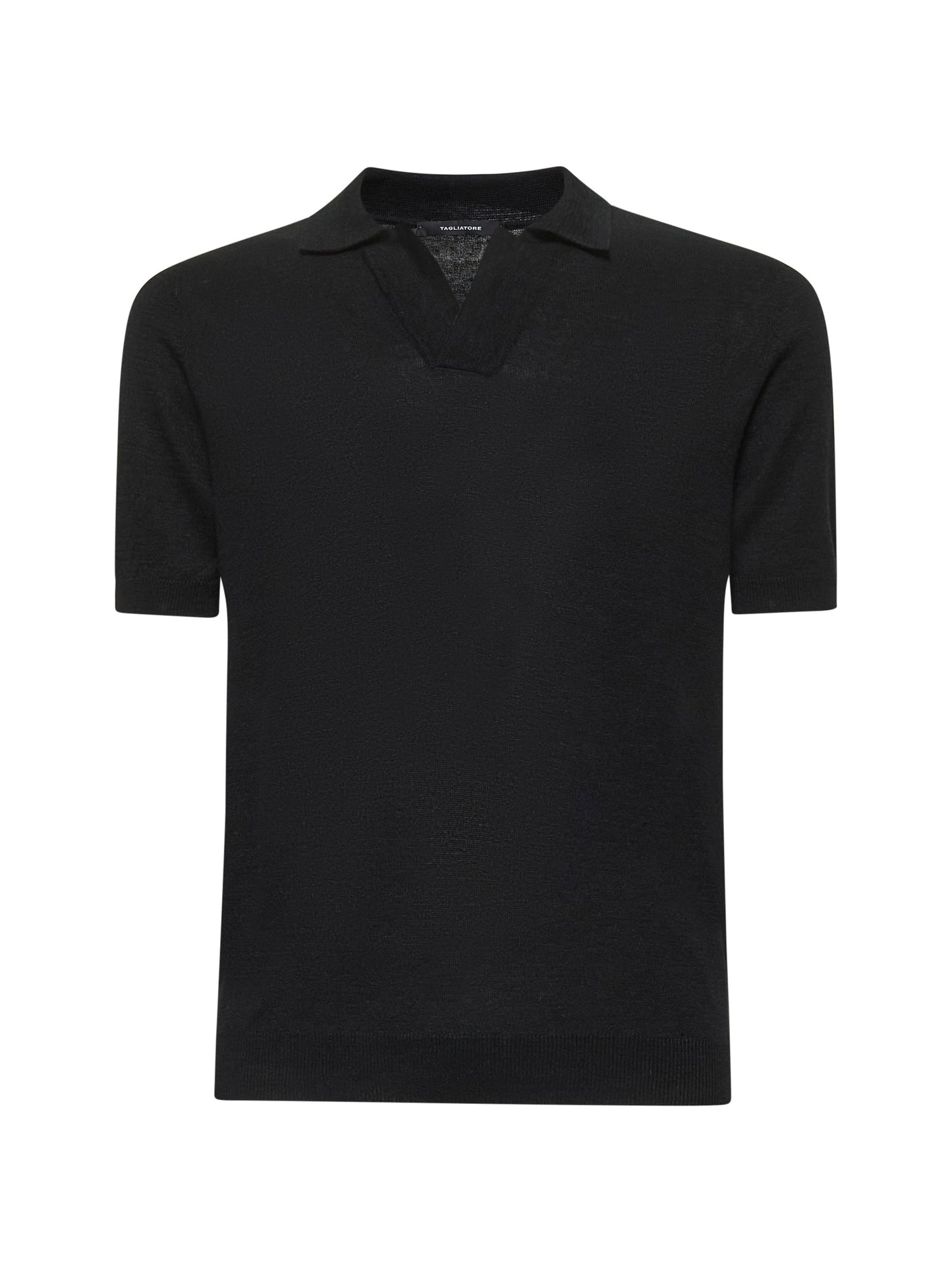 Polo in maglia di cotone nero