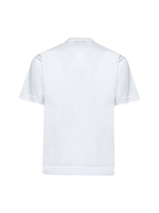 White cotton jersey crewneck T-shirt