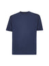 Blue cotton jersey crewneck T-shirt