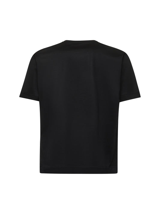 Black cotton jersey crewneck T-shirt