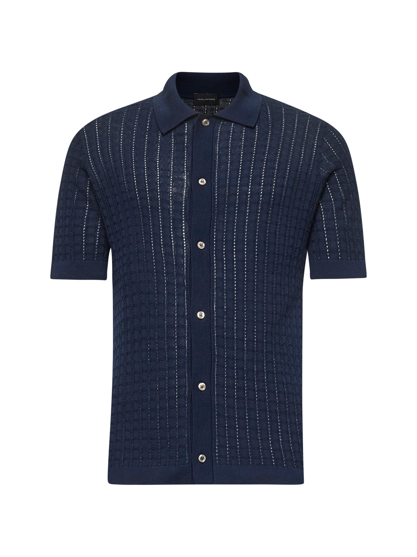 Blue cotton knit shirt